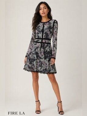 Fire LA Black Mini Dress Stretch Gothic Feminine‎ Date Night Going Out S